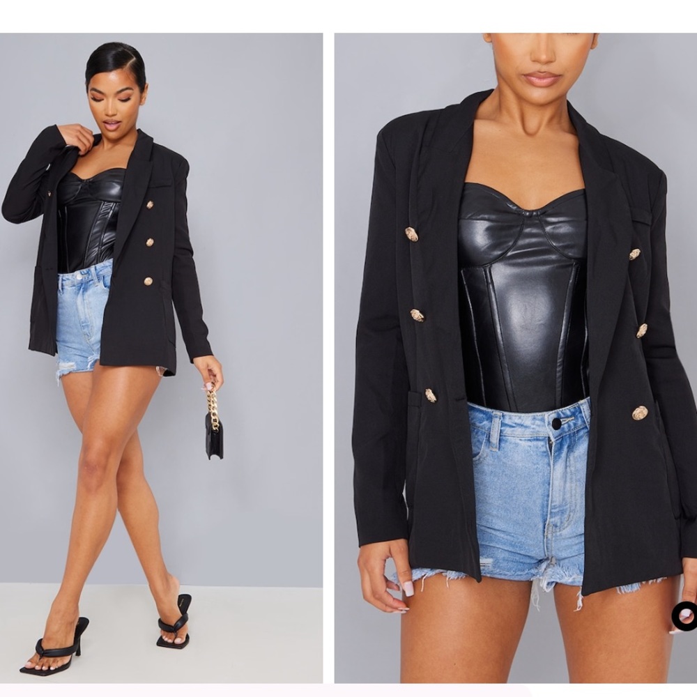 Black Double Breasted Blazer - image 2